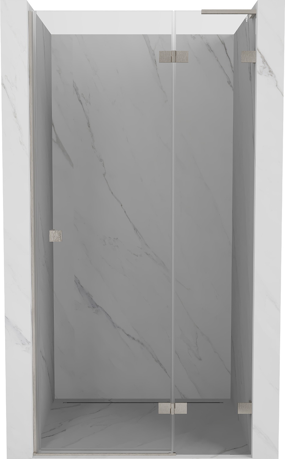 Mexen Lunar L drzwi prysznicowe uchylne prawe 105 cm, transparent, nikiel szczotkowany - 834L-105-000-97-00-P